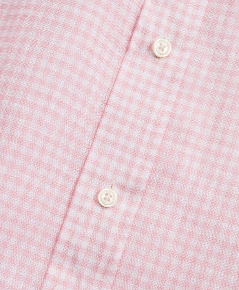 Milano Fit Gingham Irish Linen Sport Shirt, image 4