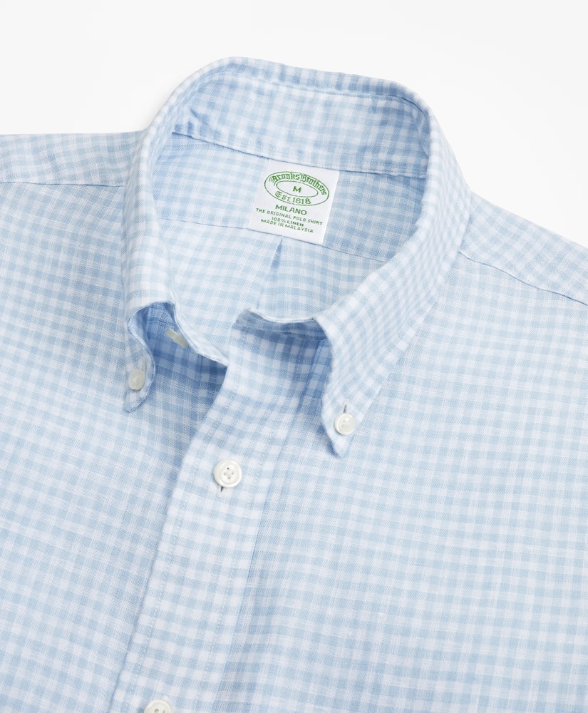 Milano Fit Gingham Irish Linen Sport Shirt, image 2