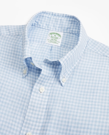 Milano Fit Gingham Irish Linen Sport Shirt, image 2