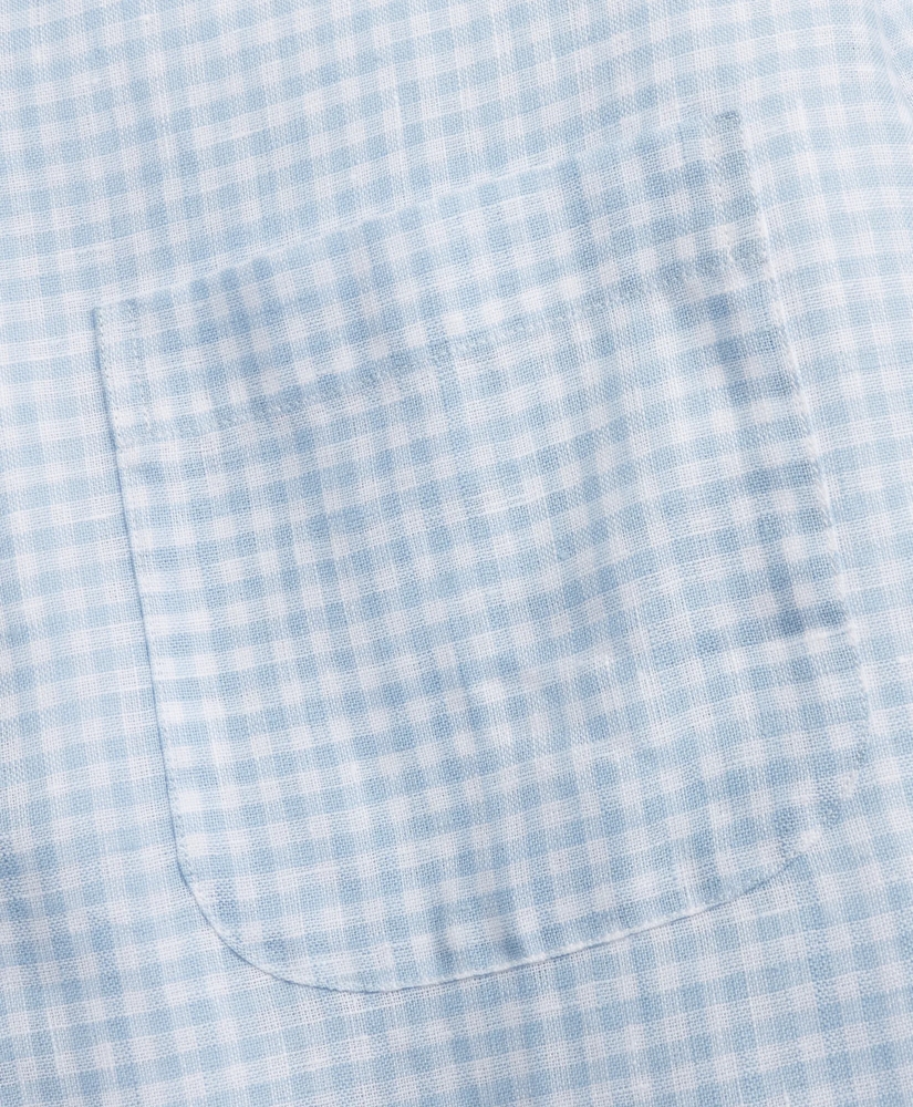 Milano Fit Gingham Irish Linen Sport Shirt, image 3