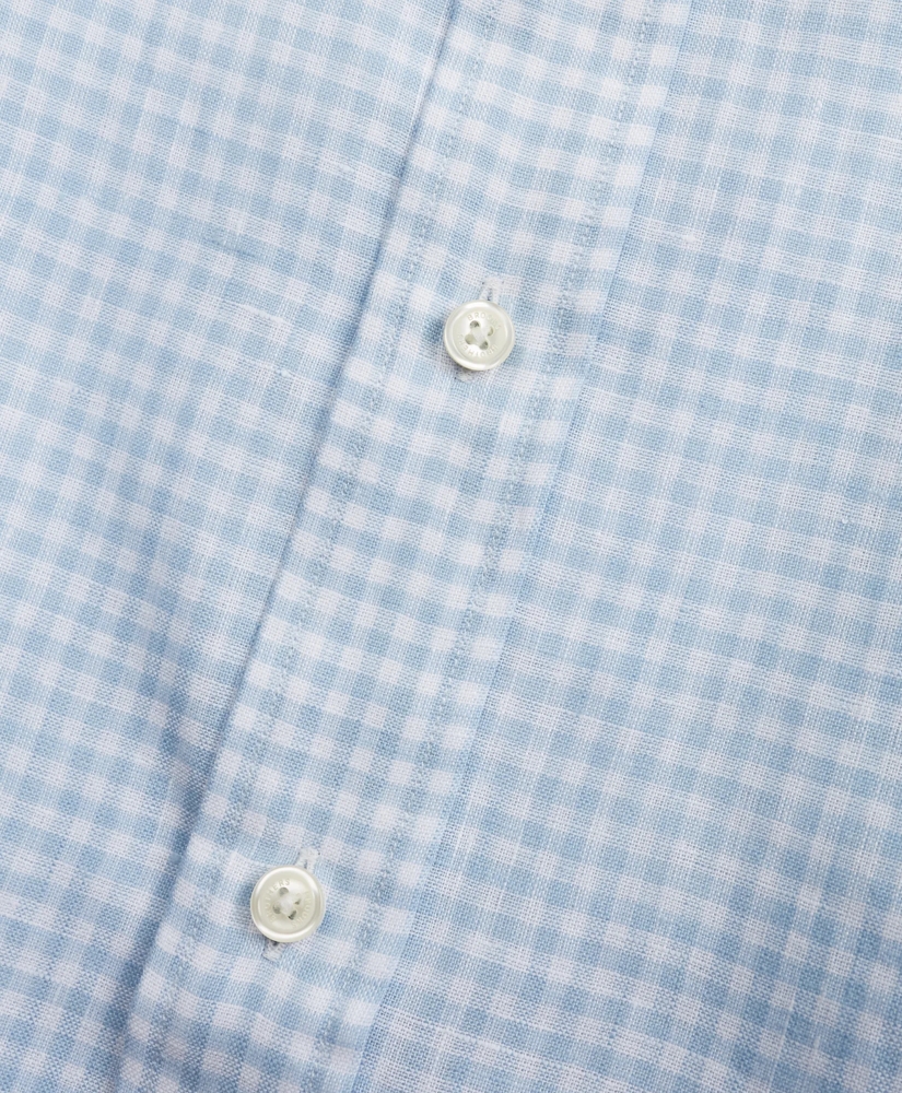 Milano Fit Gingham Irish Linen Sport Shirt, image 4