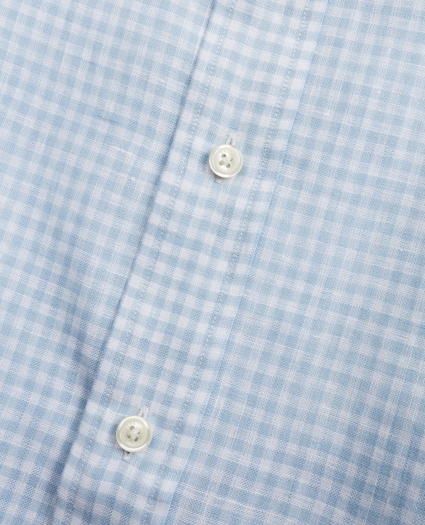 Milano Fit Gingham Irish Linen Sport Shirt, image 4