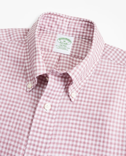 Milano Fit Gingham Irish Linen Sport Shirt, image 2