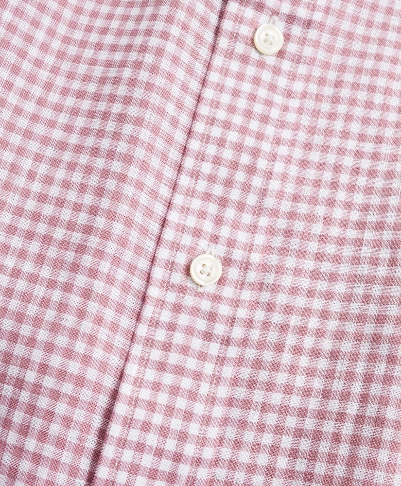 Milano Fit Gingham Irish Linen Sport Shirt, image 4
