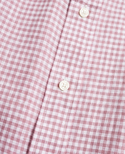 Milano Fit Gingham Irish Linen Sport Shirt, image 4