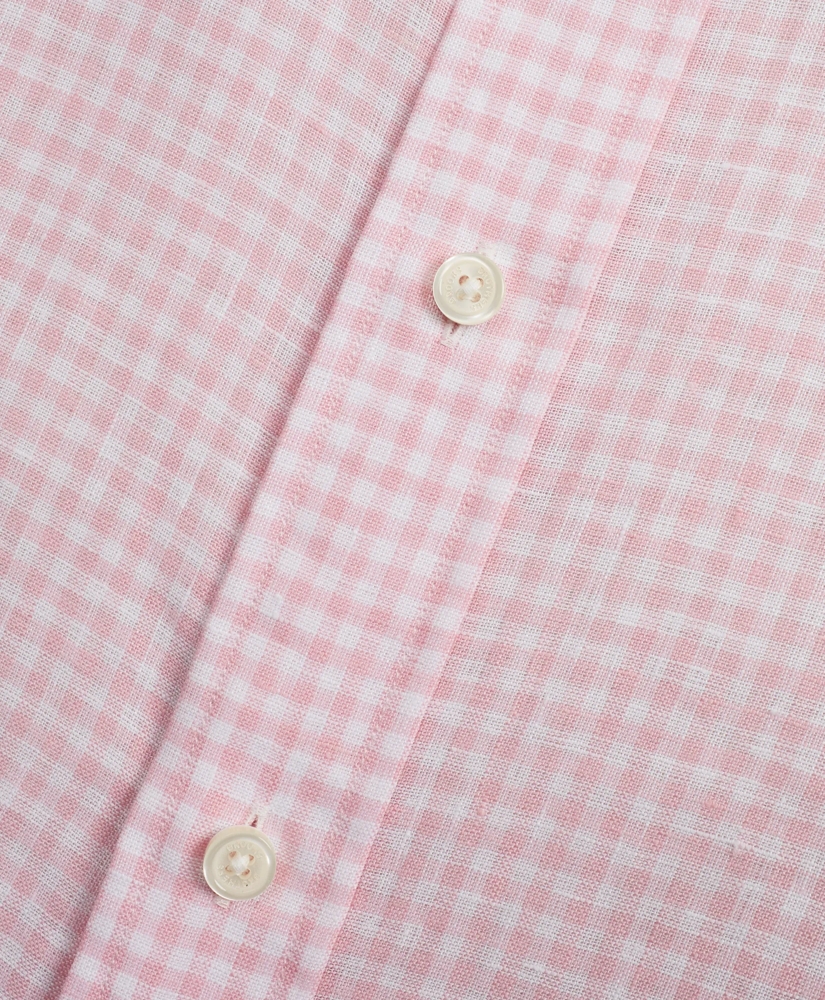 Regent Regular-Fit Sport Shirt, Gingham Irish Linen Short-Sleeve, image 4