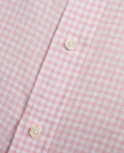 Regent Regular-Fit Sport Shirt, Gingham Irish Linen Short-Sleeve, image 4