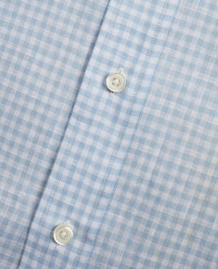 Regent Regular-Fit Sport Shirt, Gingham Irish Linen Short-Sleeve, image 4