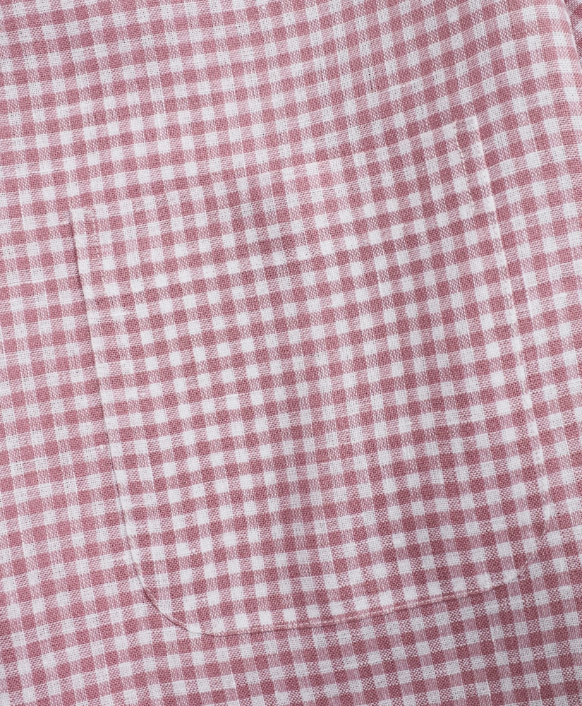 Regent Regular-Fit Sport Shirt, Gingham Irish Linen Short-Sleeve, image 3