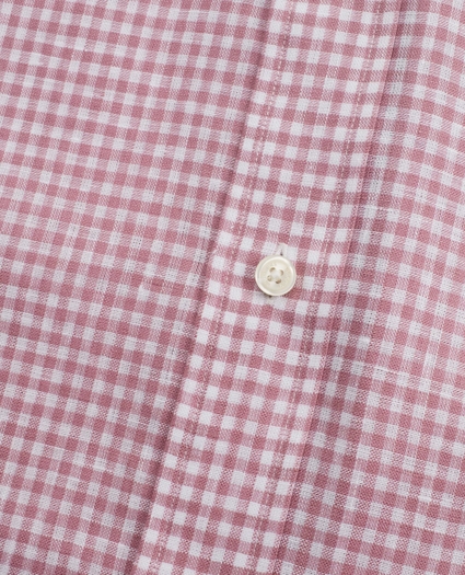 Regent Regular-Fit Sport Shirt, Gingham Irish Linen Short-Sleeve, image 4