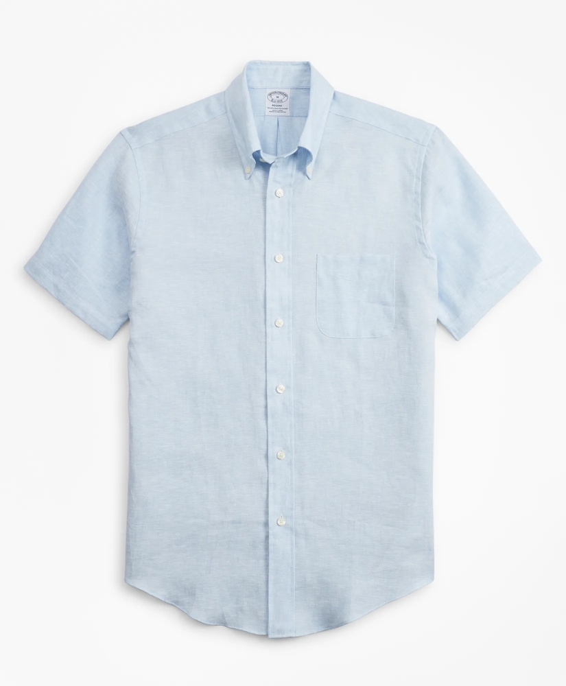 Regent Regular-Fit Sport Shirt, Irish Linen Short-Sleeve, image 1