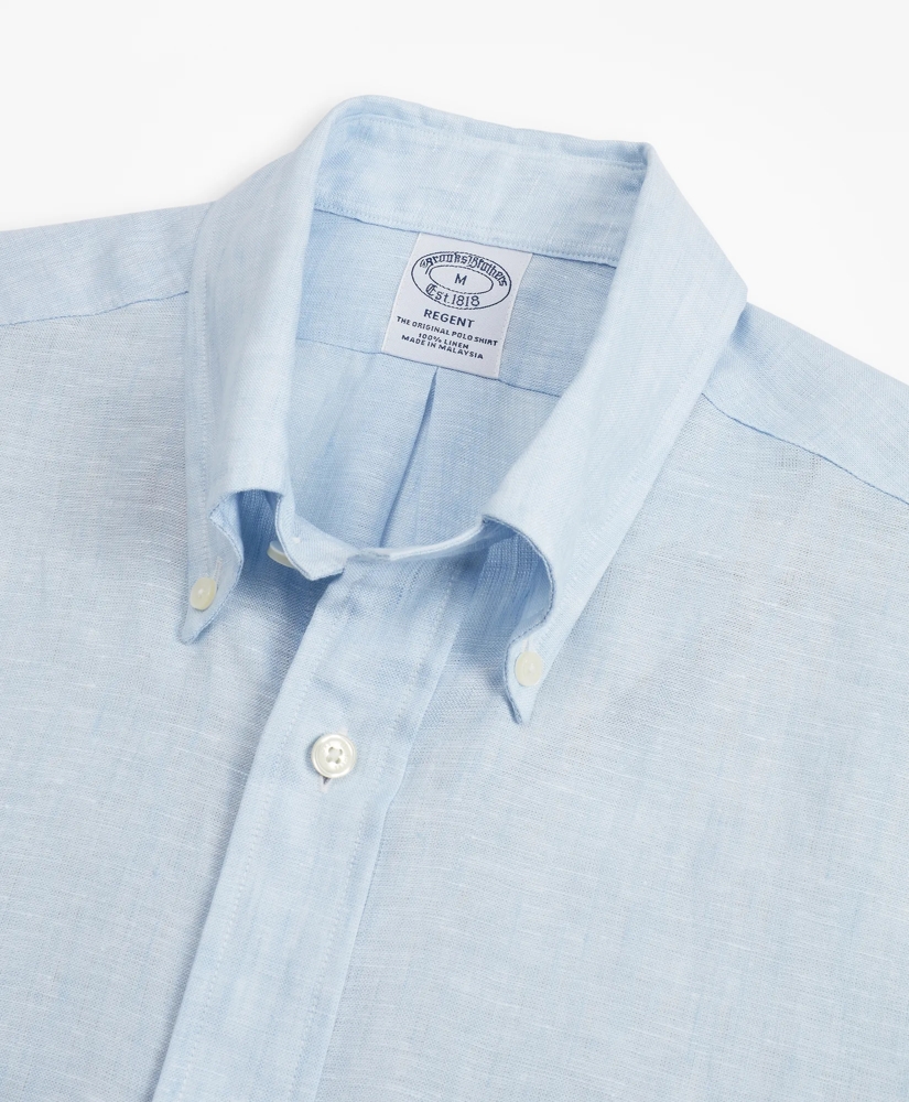 Regent Regular-Fit Sport Shirt, Irish Linen Short-Sleeve, image 2