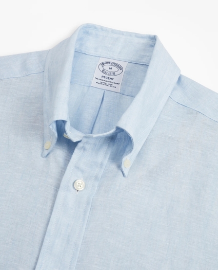 Regent Regular-Fit Sport Shirt, Irish Linen Short-Sleeve, image 2