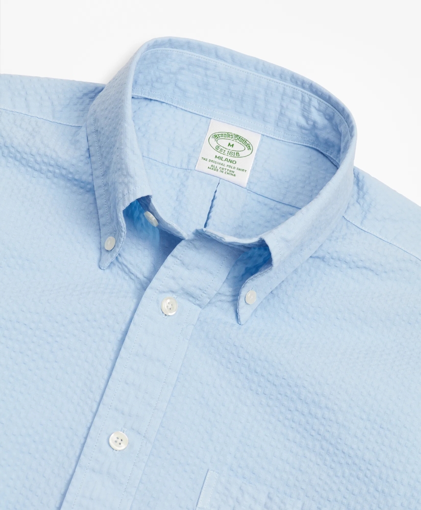 Milano Fit Garment-Dyed Seersucker Sport Shirt, image 2