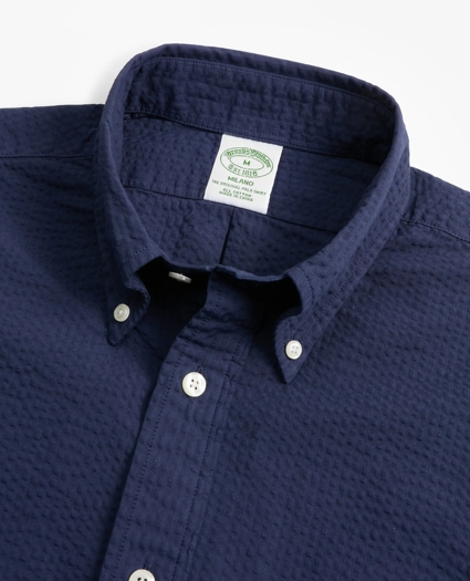 Milano Fit Garment-Dyed Seersucker Sport Shirt, image 2