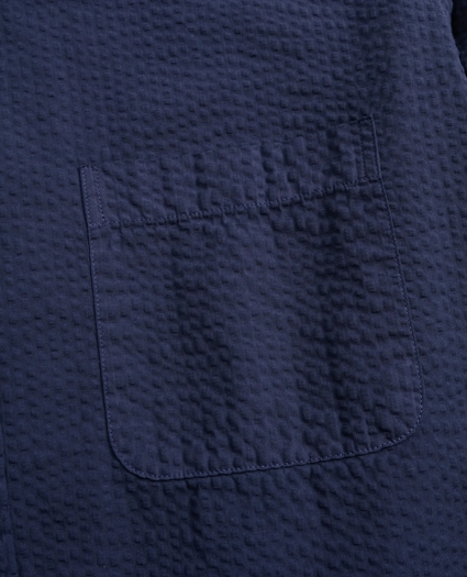 Milano Fit Garment-Dyed Seersucker Sport Shirt, image 3
