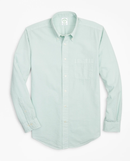 Milano Fit Garment-Dyed Seersucker Sport Shirt, image 1