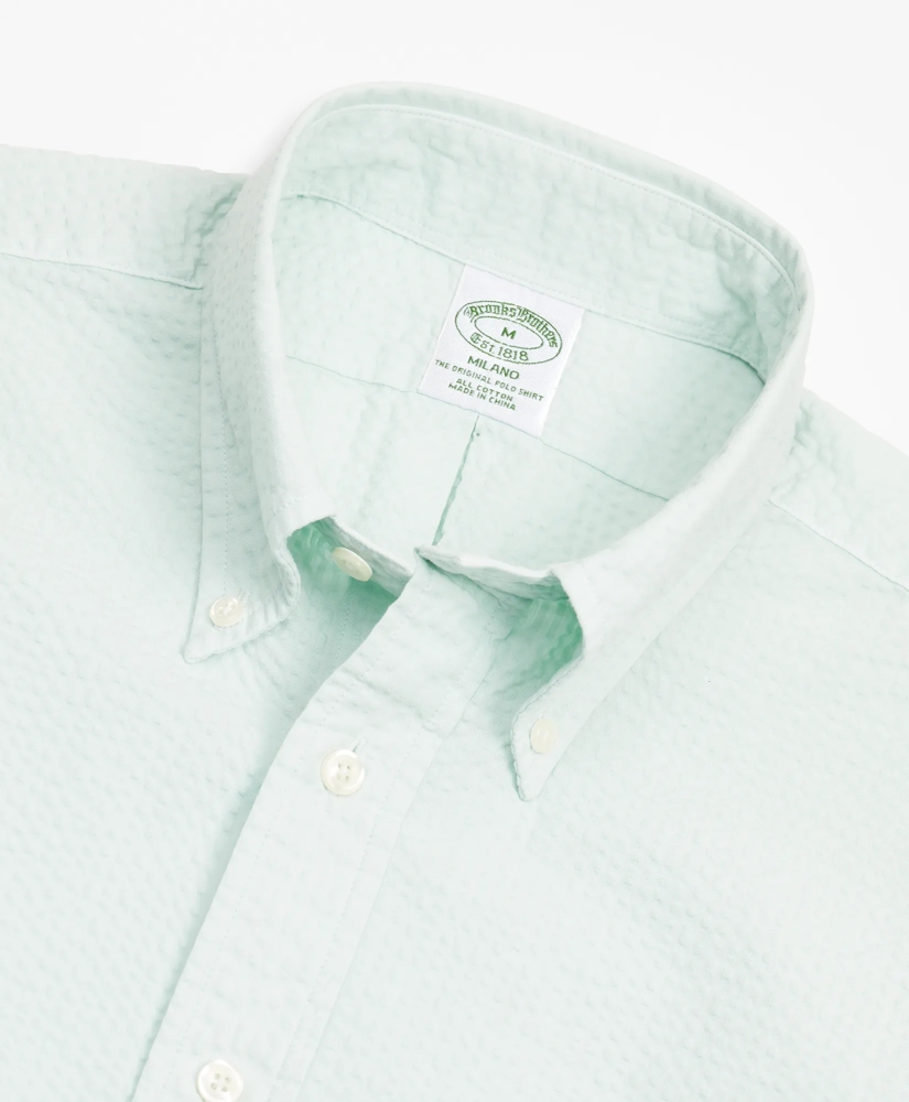 Milano Fit Garment-Dyed Seersucker Sport Shirt, image 2