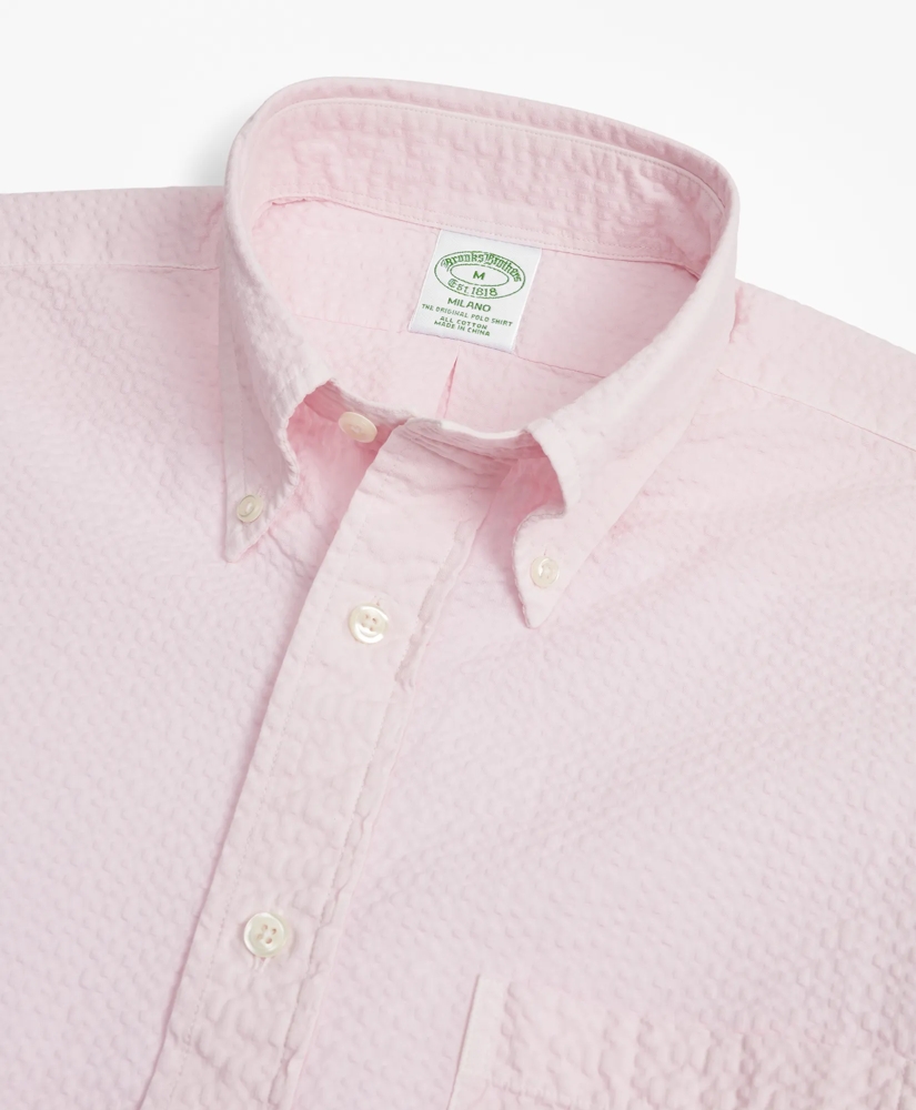 Milano Fit Garment-Dyed Seersucker Sport Shirt, image 2