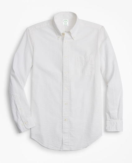 Milano Fit Garment-Dyed Seersucker Sport Shirt, image 1