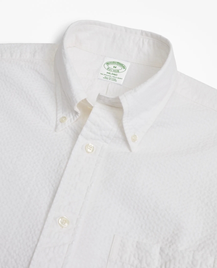 Milano Fit Garment-Dyed Seersucker Sport Shirt, image 2