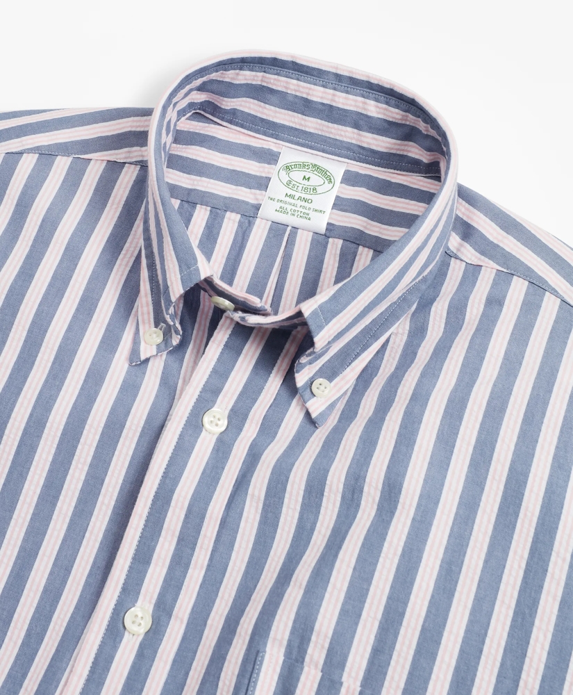 Milano Fit BB#1 Stripe Seersucker Sport Shirt, image 2