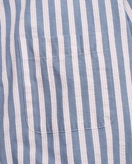 Milano Fit BB#1 Stripe Seersucker Sport Shirt, image 3