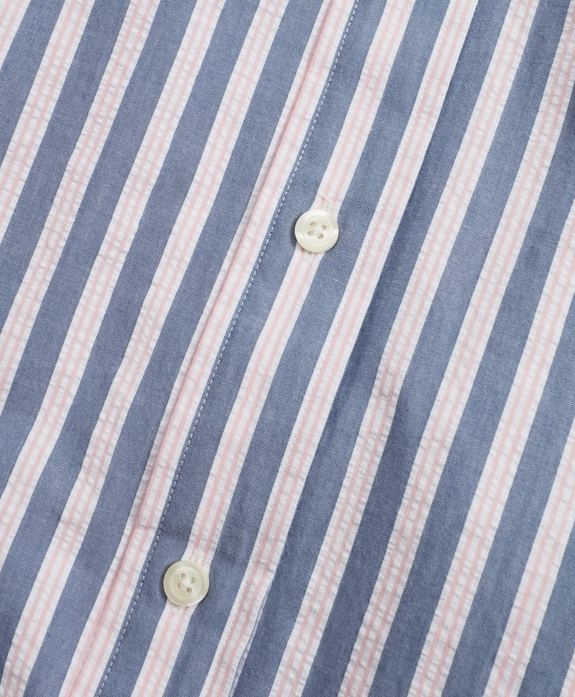Milano Fit BB#1 Stripe Seersucker Sport Shirt, image 4