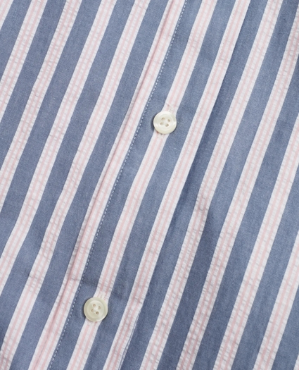 Milano Fit BB#1 Stripe Seersucker Sport Shirt, image 4
