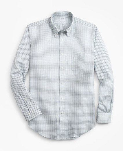 Regent Regular-Fit Sport Shirt, Gingham Seersucker, image 1