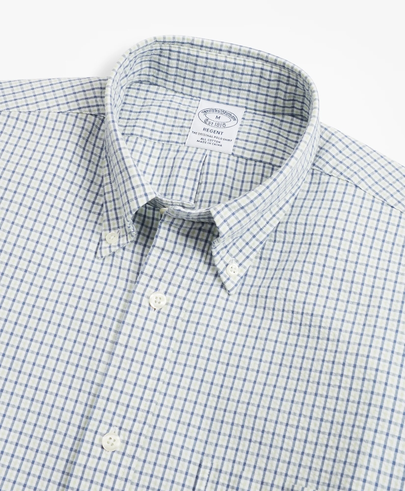 Regent Regular-Fit Sport Shirt, Gingham Seersucker, image 2