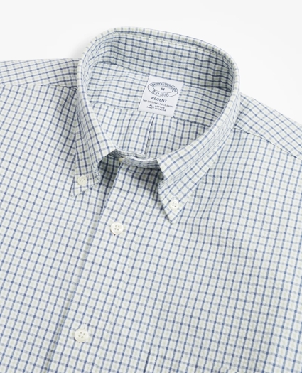 Regent Regular-Fit Sport Shirt, Gingham Seersucker, image 2