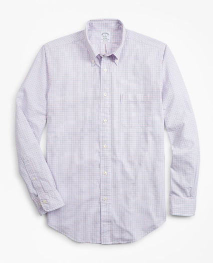 Regent Regular-Fit Sport Shirt, Gingham Seersucker, image 1