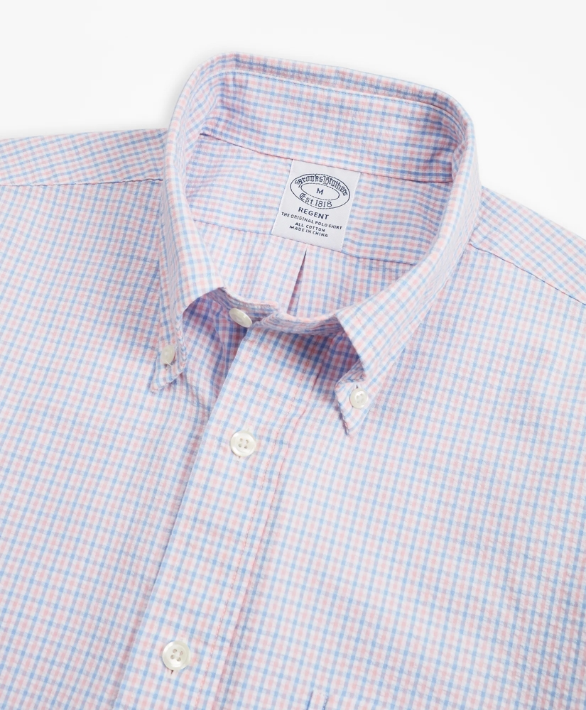 Regent Regular-Fit Sport Shirt, Gingham Seersucker, image 2