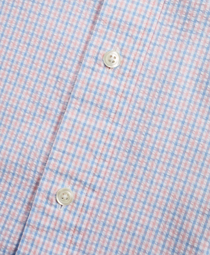 Regent Regular-Fit Sport Shirt, Gingham Seersucker, image 4