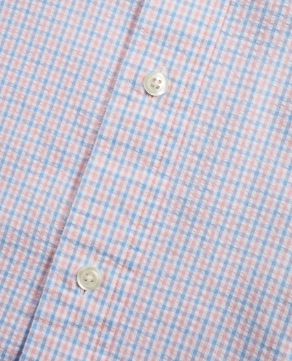 Regent Regular-Fit Sport Shirt, Gingham Seersucker, image 4