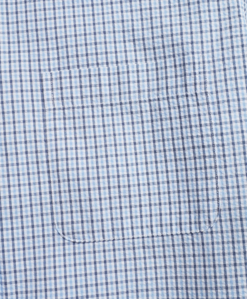 Regent Regular-Fit Sport Shirt, Gingham Seersucker, image 3