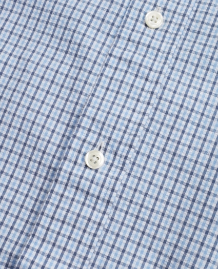Regent Regular-Fit Sport Shirt, Gingham Seersucker, image 4