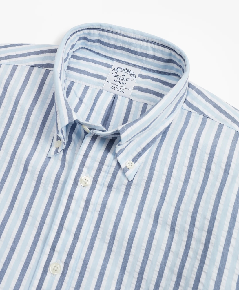 Regent Regular-Fit Sport Shirt, Bold Stripe Seersucker, image 2