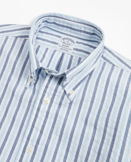 Regent Regular-Fit Sport Shirt, Bold Stripe Seersucker, image 2