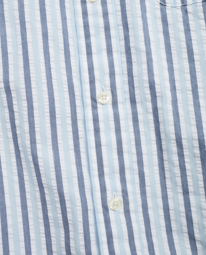 Regent Regular-Fit Sport Shirt, Bold Stripe Seersucker, image 4