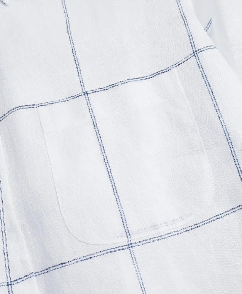 Madison Relaxed-Fit Sport Shirt, Large-Windowpane Irish Linen, image 3