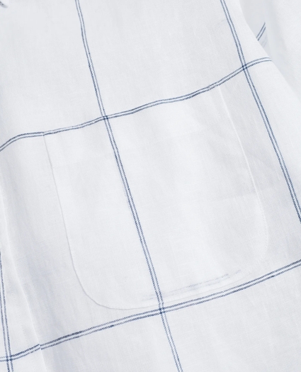 Madison Relaxed-Fit Sport Shirt, Large-Windowpane Irish Linen, image 3