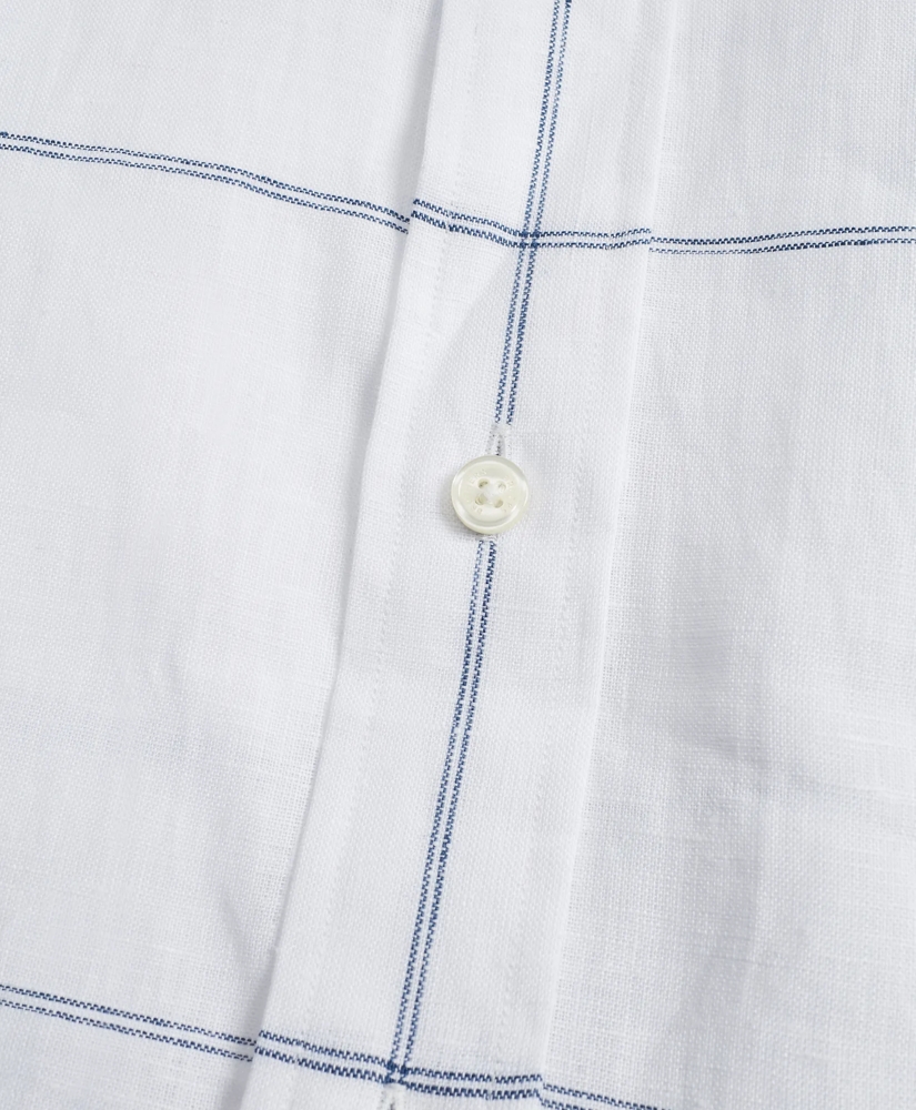 Madison Relaxed-Fit Sport Shirt, Large-Windowpane Irish Linen, image 4