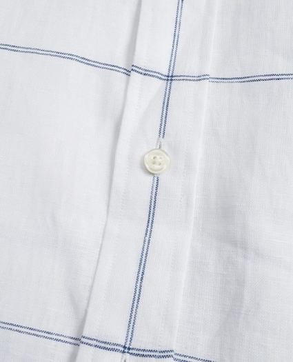 Madison Relaxed-Fit Sport Shirt, Large-Windowpane Irish Linen, image 4