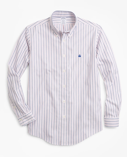 Regent Regular-Fit Sport Shirt, Non-Iron Stripe Dobby, image 1