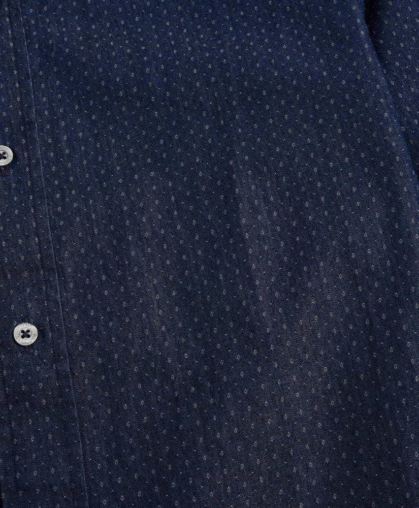 Regent Regular-Fit Sport Shirt, Indigo Micro-Paisley Print, image 3