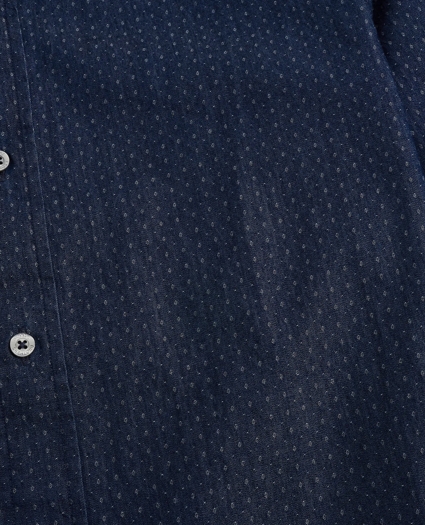 Regent Regular-Fit Sport Shirt, Indigo Micro-Paisley Print, image 3