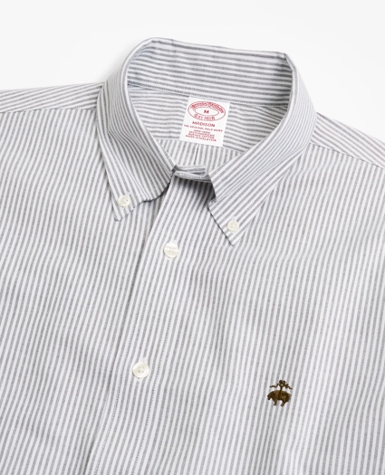 Non-Iron Madison Fit Heathered Stripe Sport Shirt, image 2