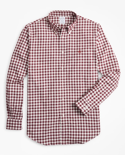 Regent Regular-Fit Brushed Gingham Sport Shirt, image 1